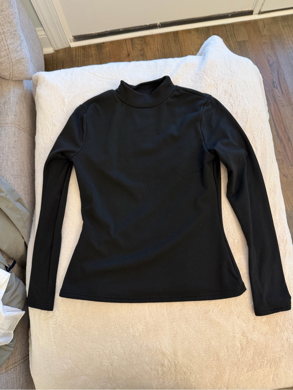 SHEIN Black Mock Neck Long Sleeve Top